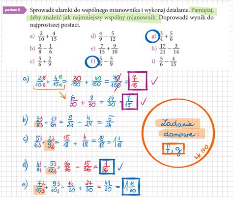 Klasa 5 Temat Dodawanie I Odejmowanie Ułamków O Różnych Mianownikach