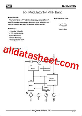 NJM2519A Datasheet PDF New Japan Radio