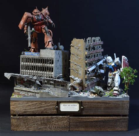 Gundam Diorama After Air Strikes