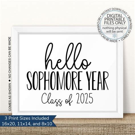 Printable First Day Of Sophomore Year Im A Sophomore Etsy