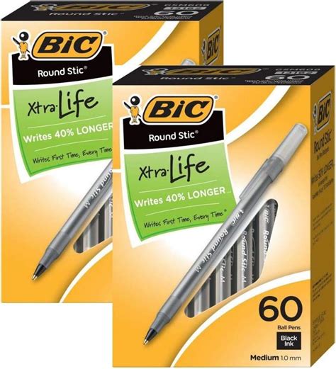 Amazon BIC Round Stic Xtra Life Ballpoint Pen Medium Point 1