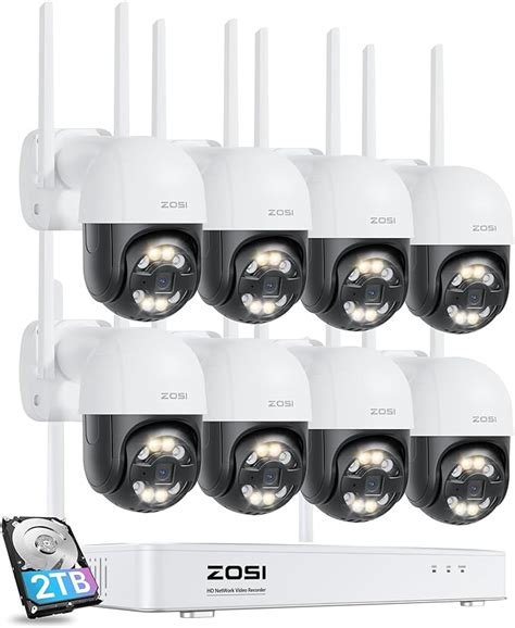 Amazon Zosi Mp Pan Tilt Wireless Security Camera System Pcs