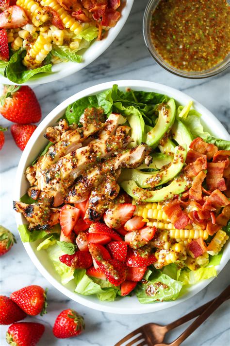 Honey Mustard Chicken Salad Made With The Juiciest Tender Honey Mustard Chicken Romaine