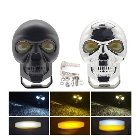 Skull Design Dual Color Car Driving Led Light External Motorcycle