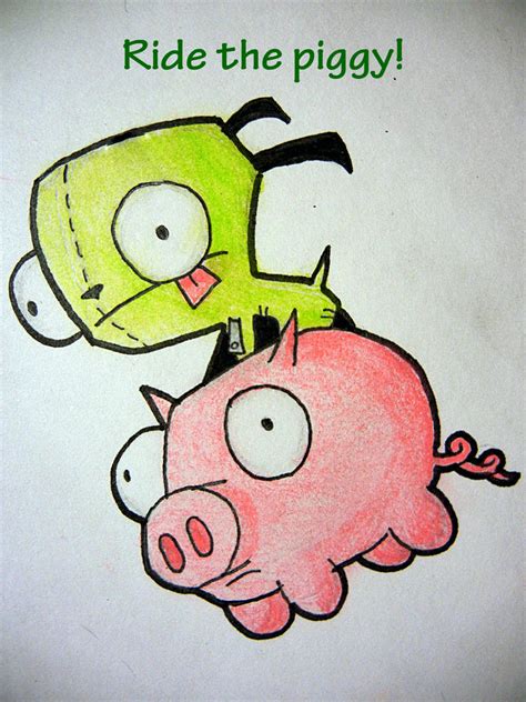 Gir and Piggy by AngieDraco on DeviantArt