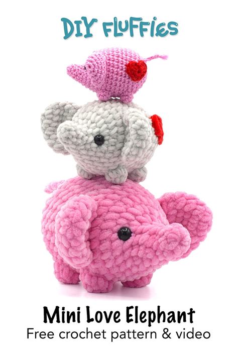 Free Elephant Crochet Pattern DIY Fluffies Amigurumi Patterns