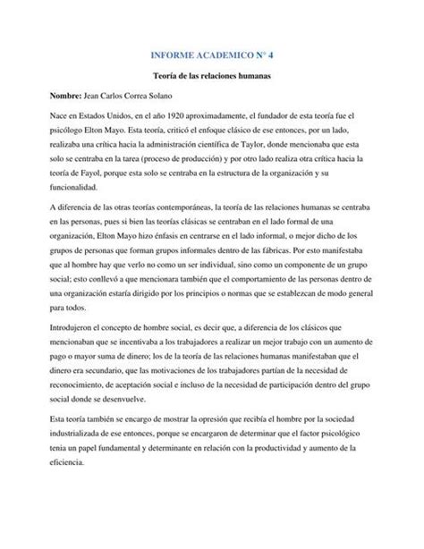 Teoría de las Relaciones Humanas JEAN CARLOS CORREA SOLANO uDocz