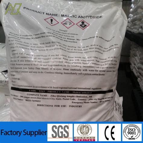 Industrial White Briquettes CAS No 108 31 6 Maleic Anhydride Ma Bulk