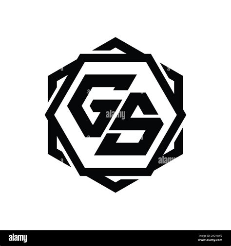 Gs Logo Monogram Hexagon Shape With Geometric Abstract Isolated Outline