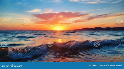 Awe Inspiring Sunset At A Magnificent Structure Royalty Free Stock