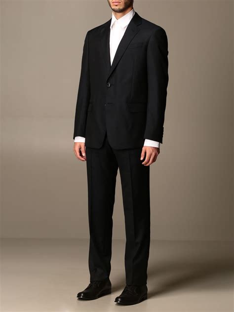 Giorgio Armani Outlet Classic Single Breasted Suit In Virgin Wool Suit Giorgio Armani Men