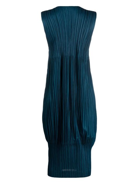 Pleats Please Issey Miyake Pliss Midi Dress Blue Farfetch