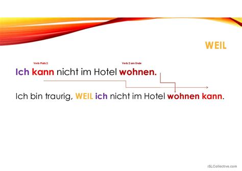 Nebensatz Mit WEIL Deutsch DAF Powerpoints