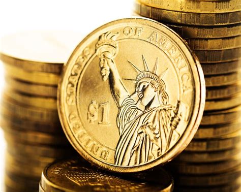 One dollar coin stock photo. Image of american, currency - 164415634