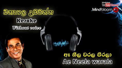 Ae Neela Warala Peerala Karaoke Without Voice ඈ නීල වරල පිරලා