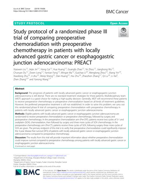 Pdf Study Protocol Of A Randomized Phase Iii Trial Of Comparing