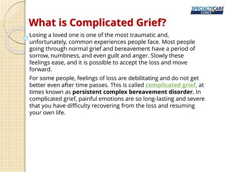 PPT - Complicated Grief Disorder - Symptoms, Causes, and Treatment PowerPoint Presentation - ID ...