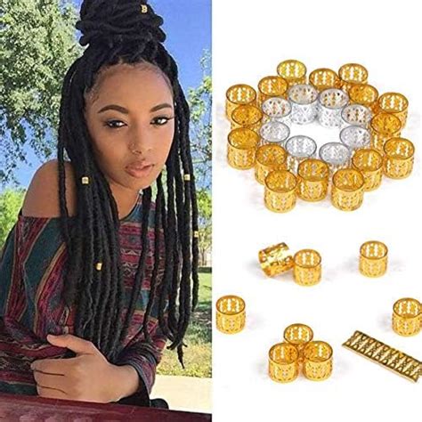 Alileader Pcs Gold Hair Clips Dreadlock Accessories Hair Beads For