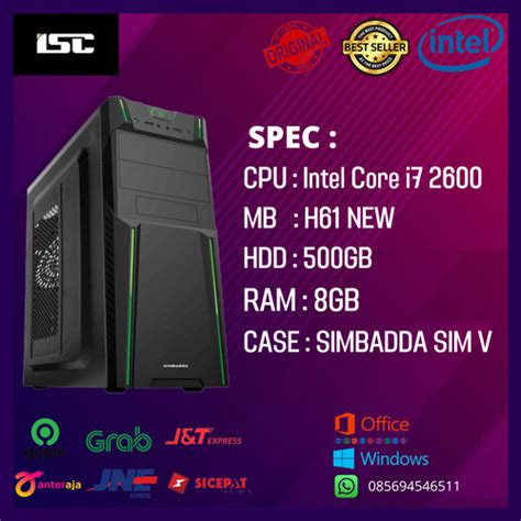 Jual PC RAKITAN CPU RAKITAN I7 2600 RAM 8GB HDD 500GB Jakarta Pusat