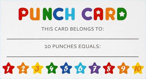 √ Free Printable Punch Card Template