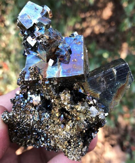 232g Natural Fantastic 7 Color Chalcopyrite Iron Pyrite Cube Specimen