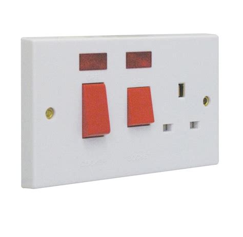 45a Double Pole Switched Cooker Control Unit White C W Neon Uk Stock Sale