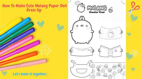 Diy How To Make Cute Molang Paper Doll Dress Up Drawing Coloring Easy Molang Paperdoll Youtube