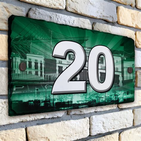 Personalised Plymouth Argyle Football House Number Slate Afs100