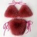 Fluffy Fur Bikini Adjustable Fur Bathing Suit