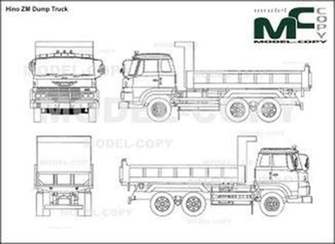 Hino ZM Dump Truck 2D Drawing Blueprints 42397 Model COPY Default