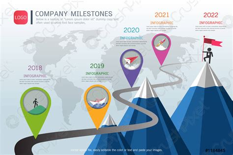 Milestone Timeline Infographic Design, Stock Vector | Crushpixel