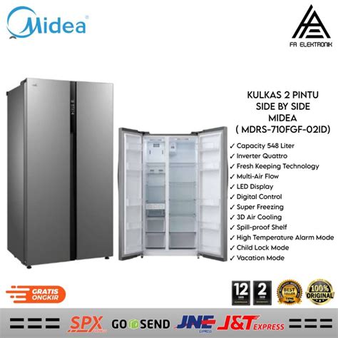 Jual MIDEA Kulkas Side By Side 2 Pintu MDRS 710FGF02ID Shopee Indonesia