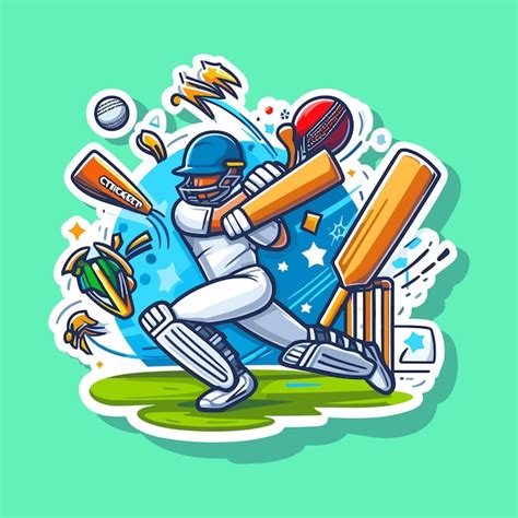 Premium Vector Vector Abstract Illustration Of Batsman Playing Cricket