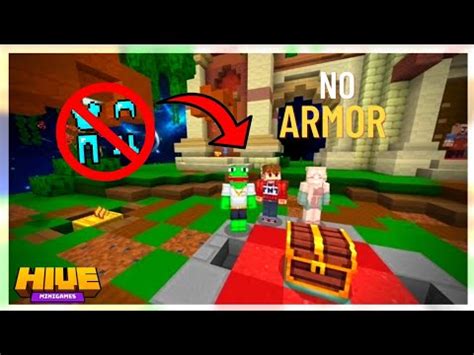 Treasure Wars Trios NO ARMOR Challenge Minecraft Bedrock The Hive