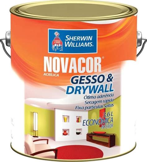 Tinta Acr Lica Sherwin Williams Novacor Gesso Drywall Standard L