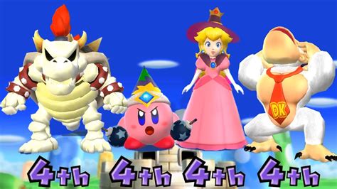 Mario Party Minigame Bowser Vs Kirby Vs Peach Vs Donkey Kong Youtube