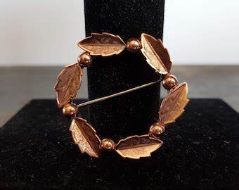 Vintage Bell Trading Post Solid Copper Flower Brooch Mid Etsy UK