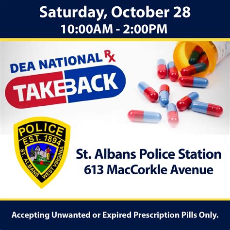 St Albans Police Department And Dea Collaborate For National Prescription Drug Take Back Day