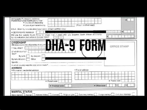 How To Complete South African Home Affairs Fingerprint Form DHA 9 BI 9