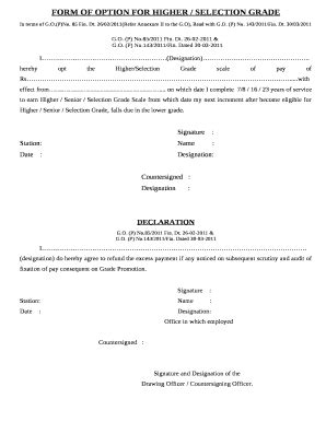 selection grade application form fill  sign printable template
