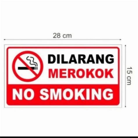 Jual SIGN STIKER DILARANG MEROKOK NO SEMOKING 30X15CM K3 Jakarta