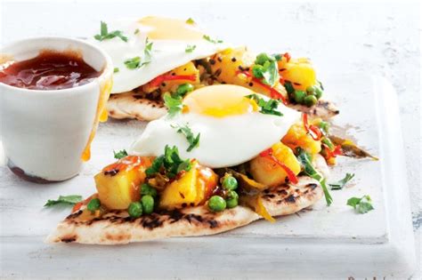 Spicy Vegetable Curry And Egg Naan Recipe Au