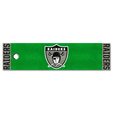 Officially Licensed Nfl Las Vegas Raiders Putting Green Mat With Logo