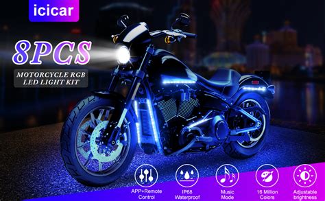 Amazon Icicar Pcs Motorcycle Led Underglow Kit Key Remote