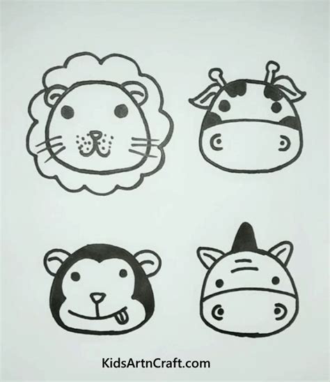 Easy Baby Animal Drawing Ideas for Kids | Baby animal drawings, Animal ...