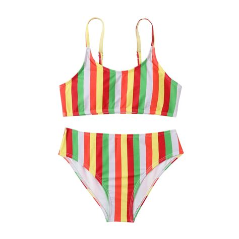8 12Years Girl Bikini Bathing Suit Set 2 Piece Beach Swimsuit Walmart