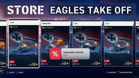 Eagles Take Off Store Items With Treasure Coupon World Of Warships