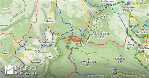 Trasa turystyczna Błędne Skały mapa turystyczna pl