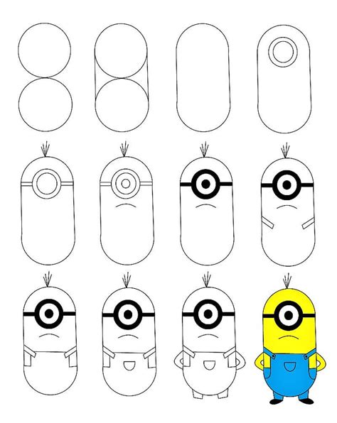 How To Draw Minion Idea 9 Step By Step Drawing Photos