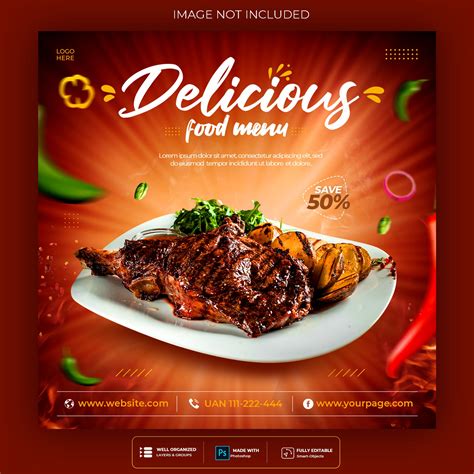 Free Psd Special Delicious Food Social Media Banner Post Template